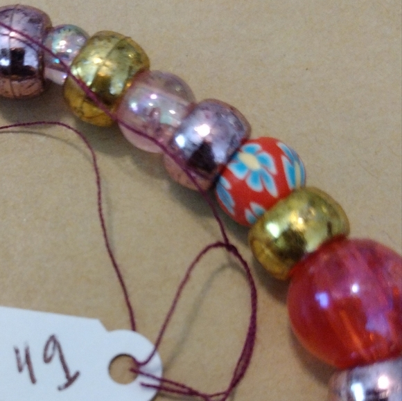 Artemis's Gems custom-made beaded bracelet with evil eye and bubble beads - Picture 3 of 4